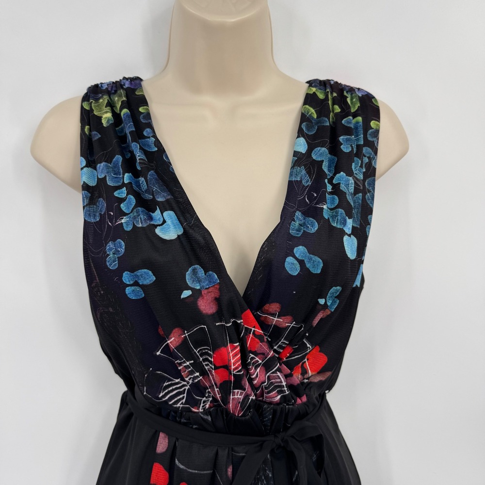 Desigual Black Abstract Graphic Print Mesh Overlay Womens Medium Belt Grunge - Picture 3 of 11